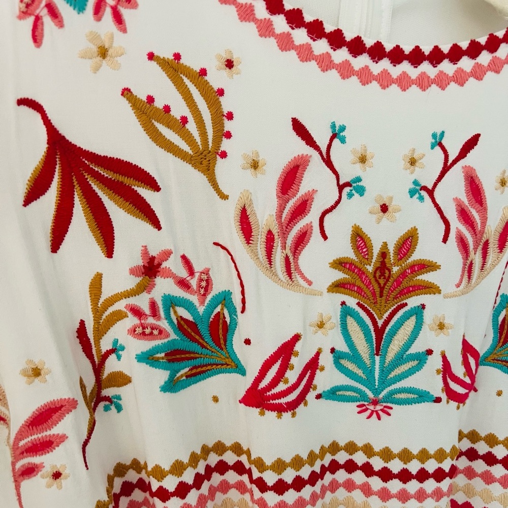 Savanna Jane Embroidered White Jumpsuit Size Large - Picture 4 of 7